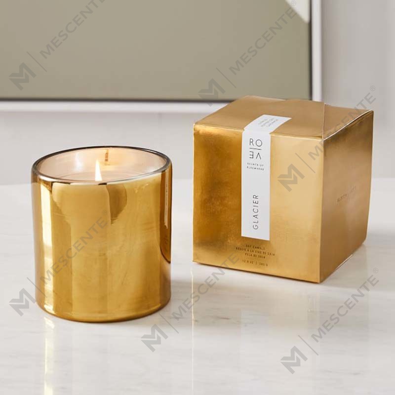 Amazon Luxury Custom Gold Print Logo Sort glaskrukke Duftende sojavoks stearinlys dekorationsgavesæt