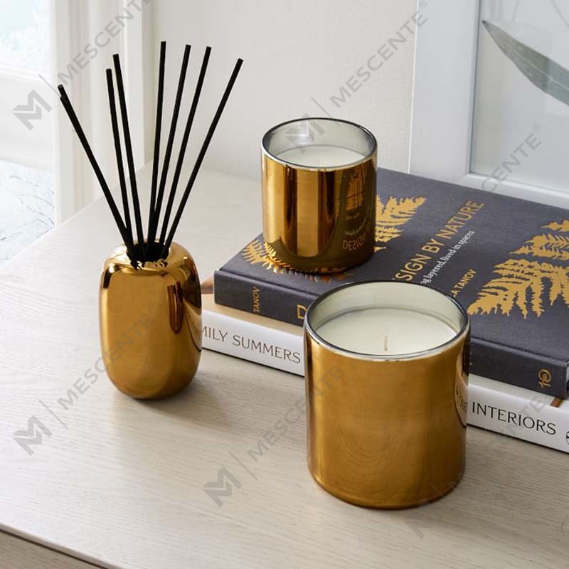 Amazon Luxury Custom Gold Print Logo Sort glaskrukke Duftende sojavoks stearinlys dekorationsgavesæt