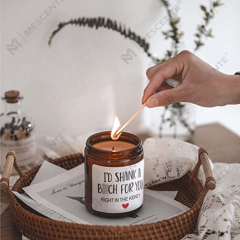 M&Scent 100 % naturlig voks juleduftlys til hjemmet Gavesæt, duftlys i glaskrukke med metallåg