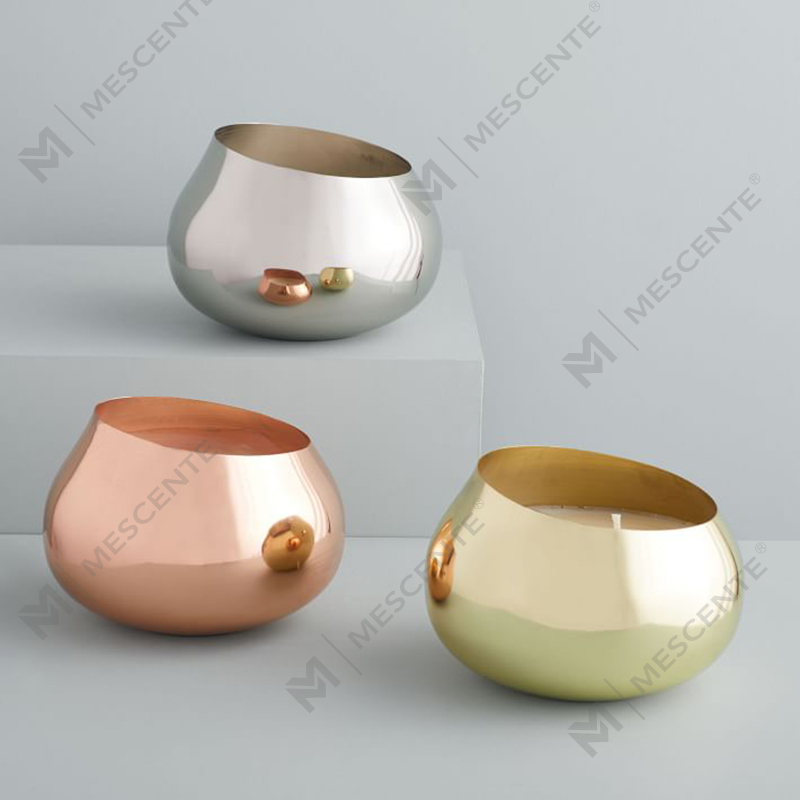 engros farve luksus private label Vinklet metal runde duftlys