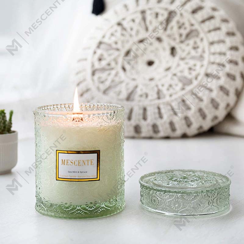 M&S cent Hjemmelavet Eucalyptus Spearmint Sojavoks Tørret blomsterduft Spa-lys
