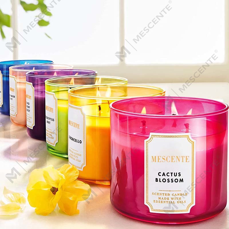 M&Scent håndlavet 3 væge naturlig jasminduftende sojavoks stearinlys gave, private label aromaterapi krystal stearinlys