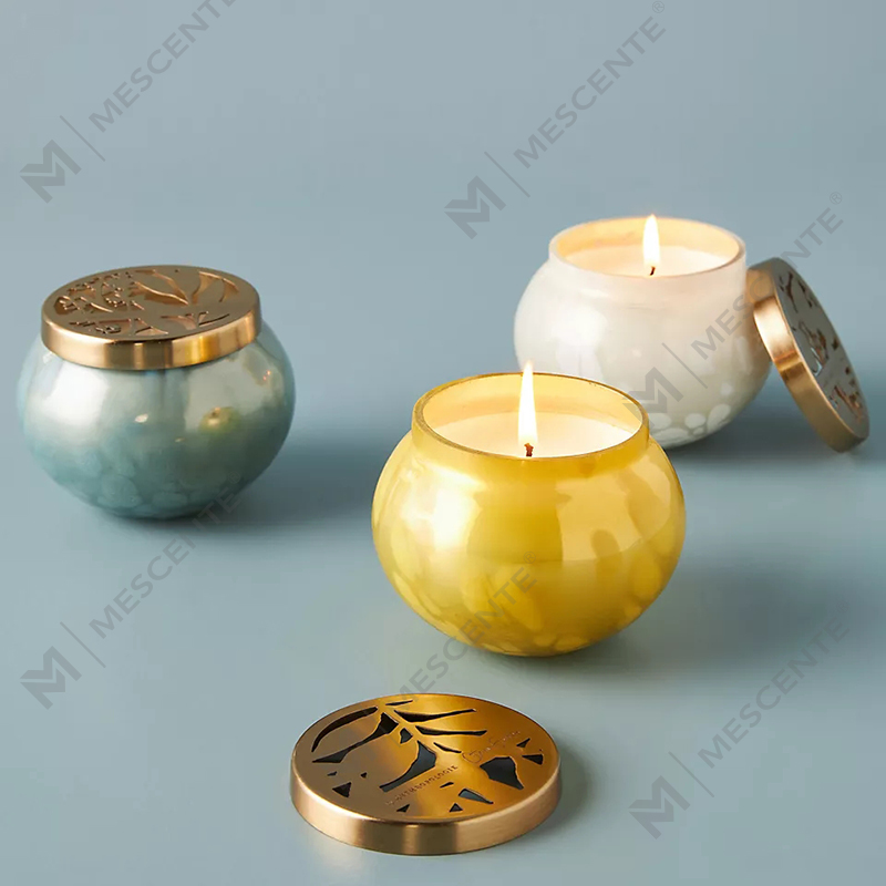 M&scent Private Label Custom Home Decoration Luksus glas stearinlyskrukker Sojavoks duftlys med låg