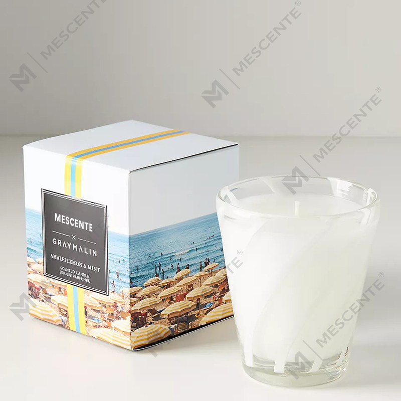 M&Scent Luxury White Soy Wax Personalized Logo Bryllupsduftlys