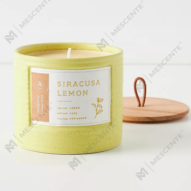 M&Scent Private Label farvede keramiske krukker Duftende sojavoks Chic stearinlys