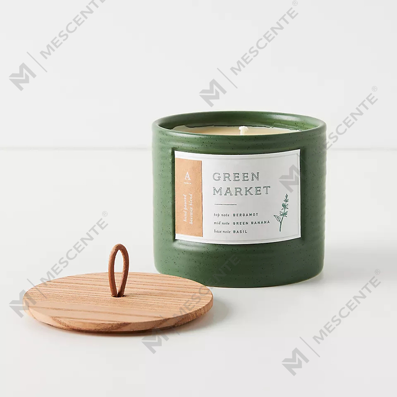 M&Scent Private Label farvede keramiske krukker Duftende sojavoks Chic stearinlys