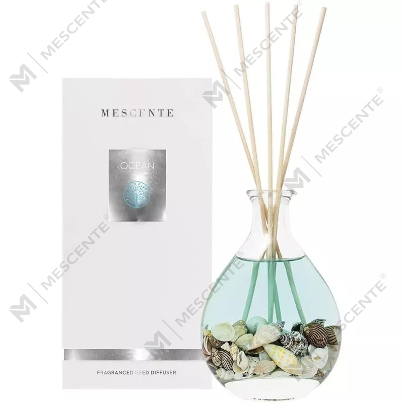 M&Scent engros luksus private label glasflaske rattan stick reed diffuser sæt med prop