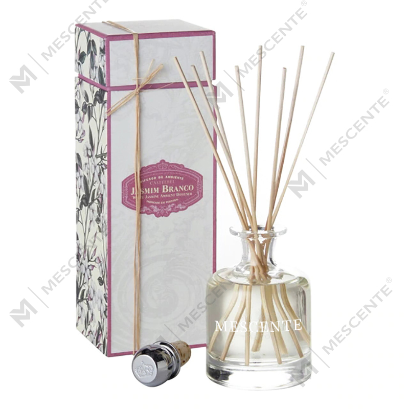Luksus forår 400 ml Miljøvenlige lyserøde flasker Cementgrå læder Magnolia duft Blomsterstave Reed Diffuser